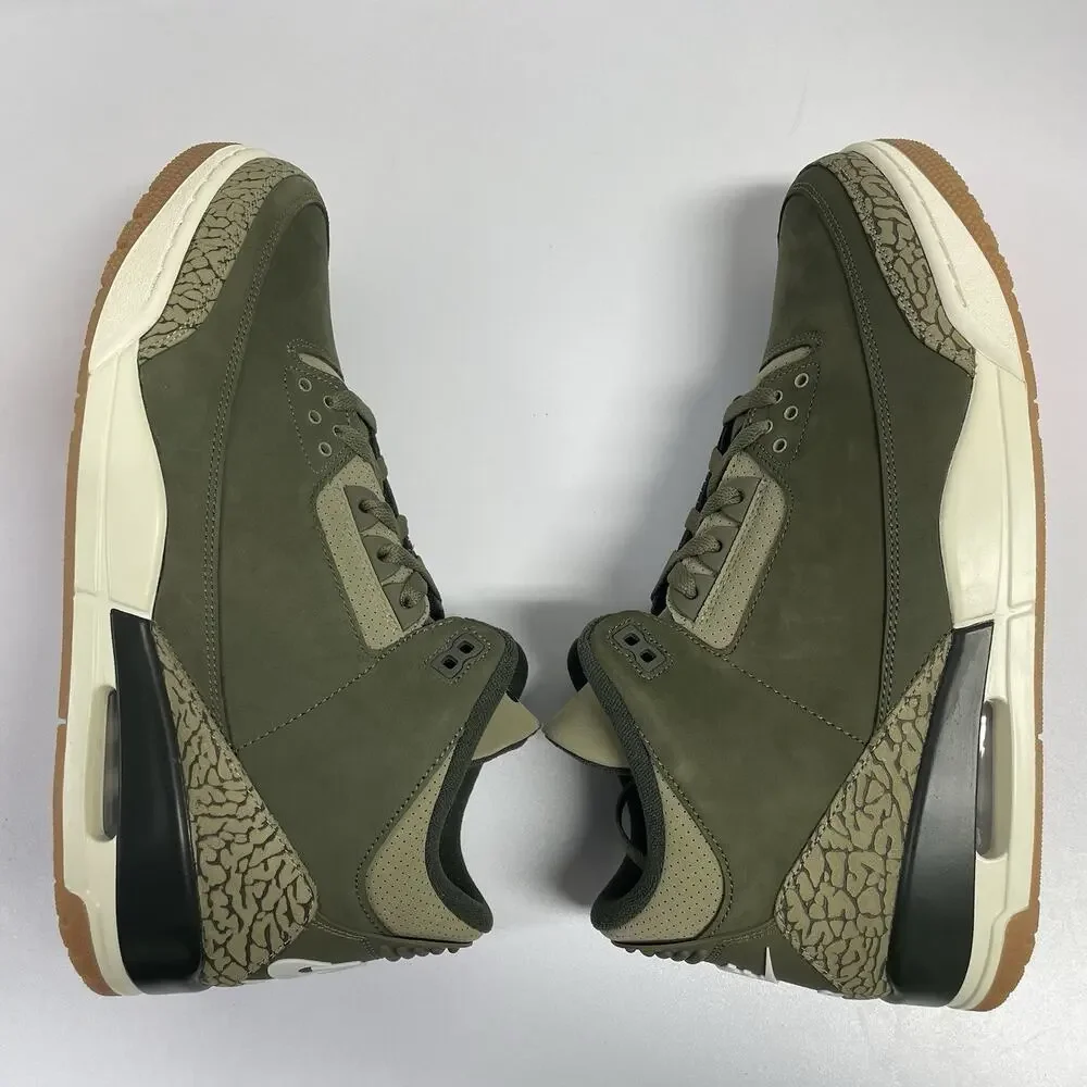 Air Jordan 3 Retro Family Affair DN3707 202 Size 11 Army Green Gum Bottom Olive
